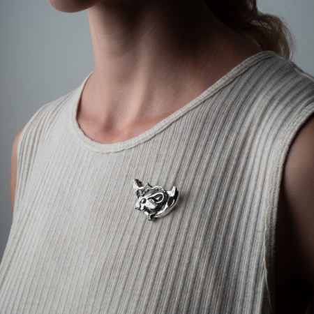 Брошь-кулон из серебра крыса «Рататуй»