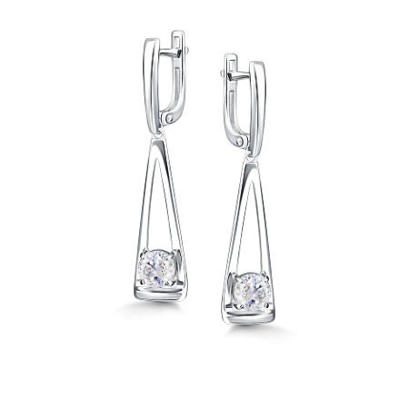 Серебряные серьги с горным хрусталём