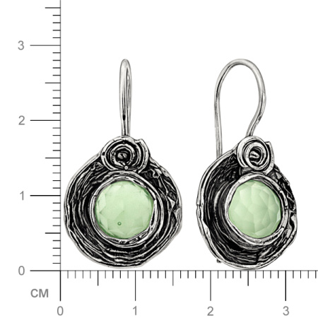 Серьги из серебра с кварцем