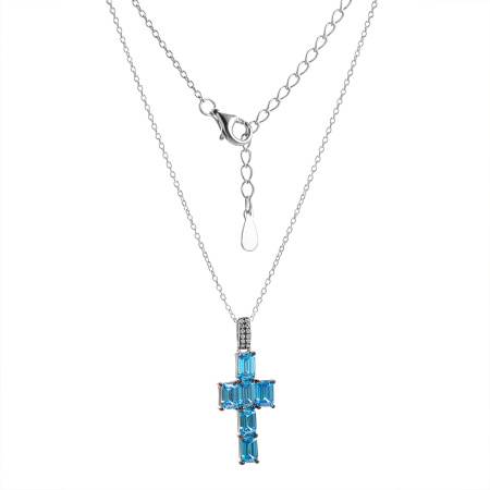 Колье из серебра с фианитами «Крест»
