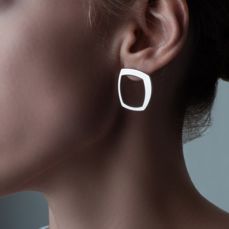 Ассиметричные серебряные серьги