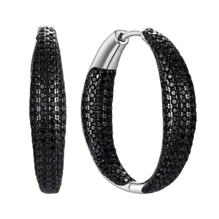 Серьги конго из серебра со шпинелью