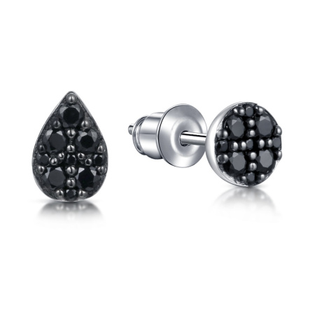 Серьги-пусеты из серебра со шпинелью