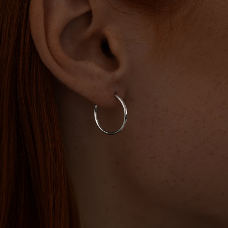 Серебряные серьги конго с алмазной гранью 1,5 см
