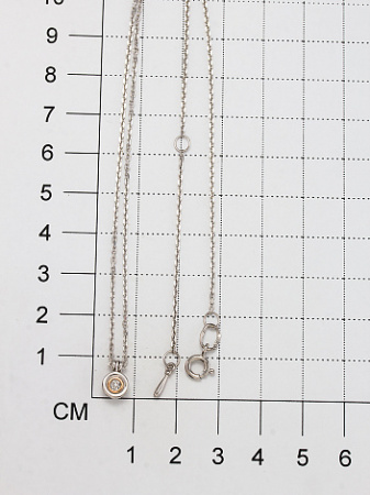 Колье из серебра с позолотой и бриллиантом