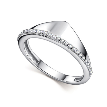 Кольцо из серебра с фианитами «Кокшник»