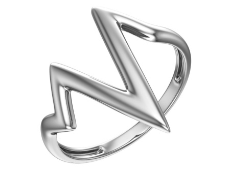 Серебряное кольцо «Молния»