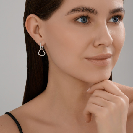 Серьги из серебра «Сердце»