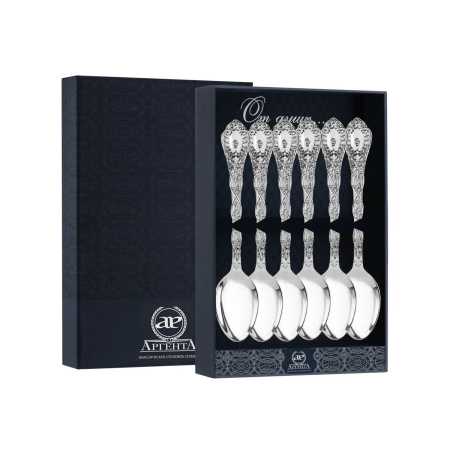 Серебряный набор «Виноградная лоза» 6 чайных ложек