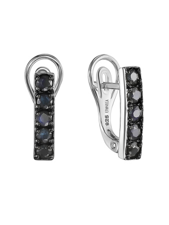 Серьги из серебра с натуральным сапфиром «Дорожка»