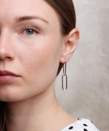 Серебряные пусеты «Геометрия»