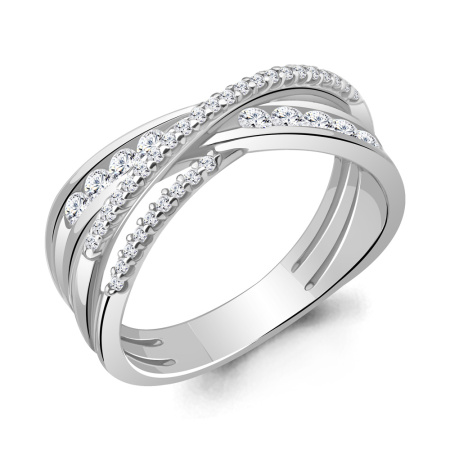 Кольцо из серебра с фианитами