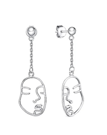 Серьги из серебра 925 пробы «Лица»