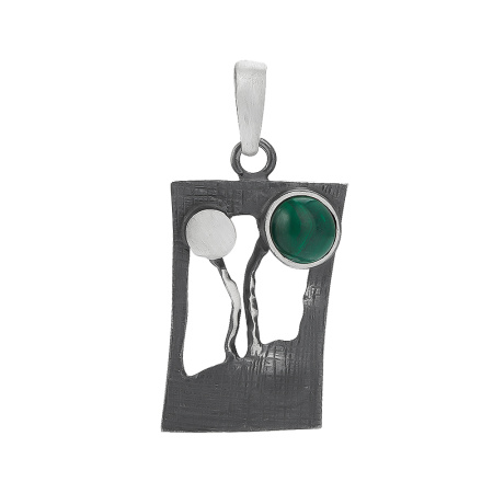 Подвеска из серебра с малахитом