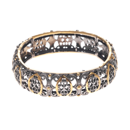 Серебряный браслет с позолотой