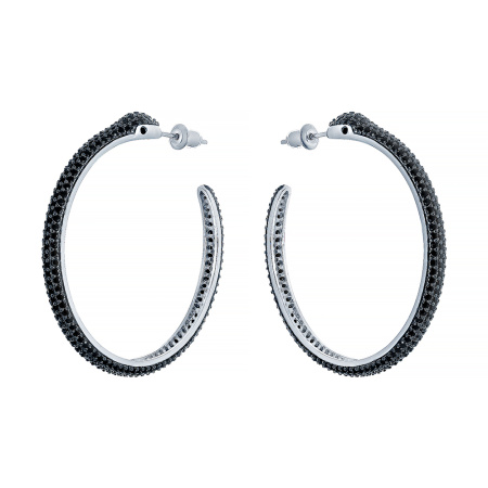 Серьги-конго из серебра с шпинелью