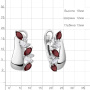Серебряные серьги с гранатми и фианитами
