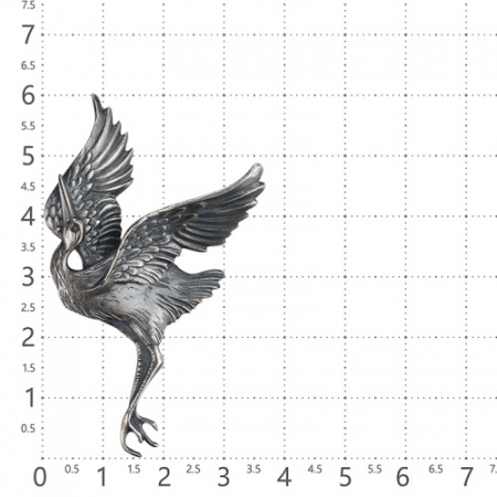 Брошь из серебра «Аист»