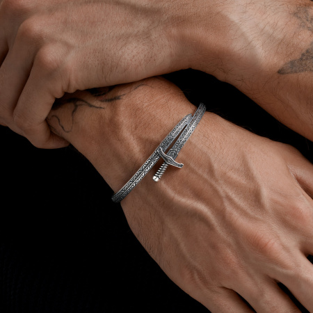 Браслет из серебра «Меч»