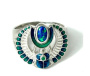 Кольцо из серебра с эмалью и агатом «Скарабей»