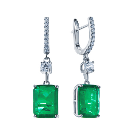 Серьги из серебра с фианитами