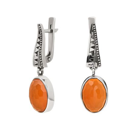 Серебряные серьги с сердоликом