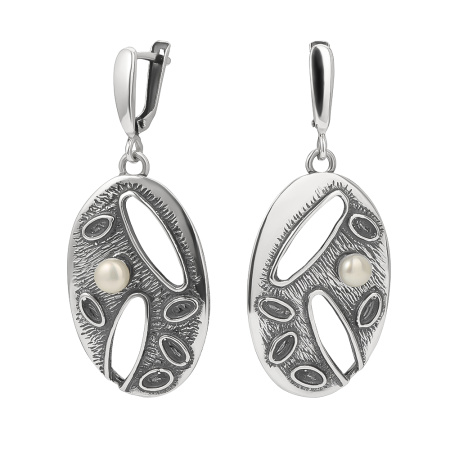 Серьги из серебра с жемчугом