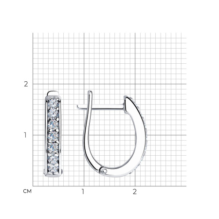 Серьги из серебра с фианитами