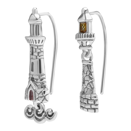 Серьги серебряные «Маяк»