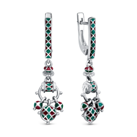 Серьги из серебра с эмалью