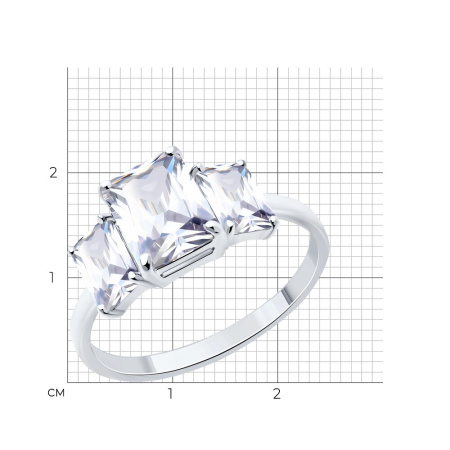 Серебряное кольцо с фианитами