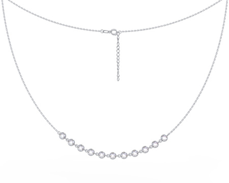 Серебряное колье-чокер с фианитами