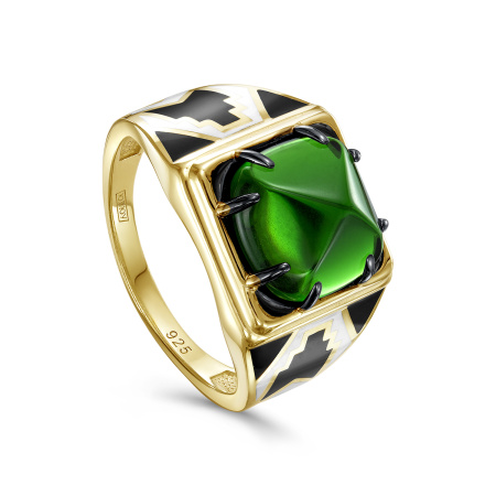 Кольцо из серебра с алпанитом в позолоте