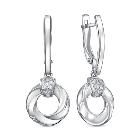 Серьги из серебра с фианитами