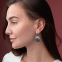 Серьги из серебра 925 с зеленым празиолитом Шаман