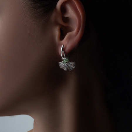 Серебряные серьги «Гинкго»