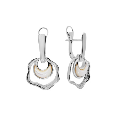 Серьги из серебра с перламутром «Луна»