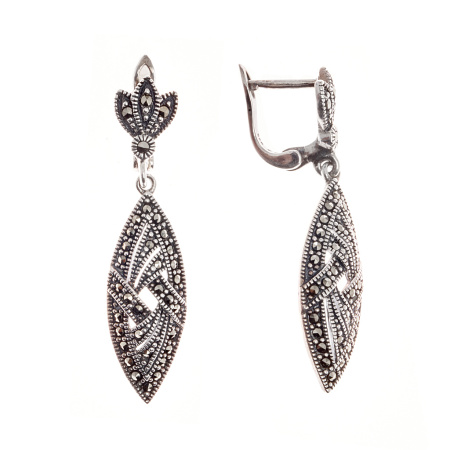 Серебряные серьги с марказитами