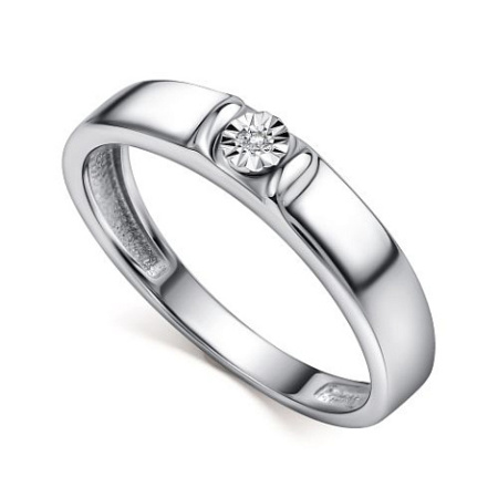 Серебряное кольцо с бриллиантом