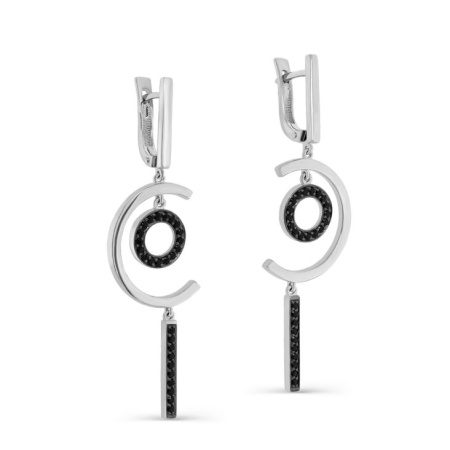 Серьги «Каданс» из серебра с фианитами