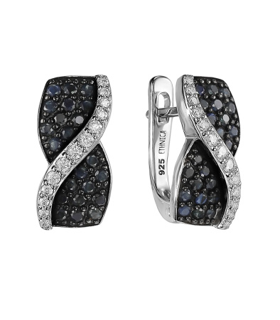 Серебряные серьги с сапфиром «Катрин»