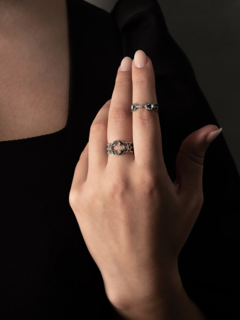 Набор колец из серебра «Витражи»