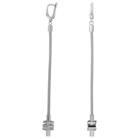 Серьги из серебра с фианитами