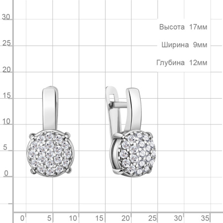 Серебряные серьги с фианитами