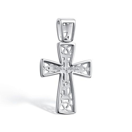 Серебряный крест с бриллиантом