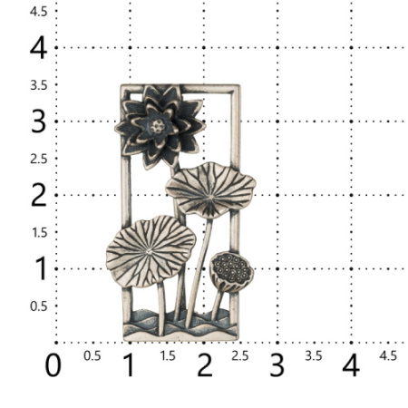 Брошь из серебра «Лотосы»