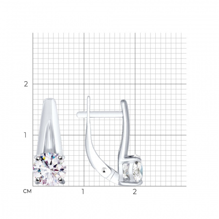 Серьги из серебра с фианитами