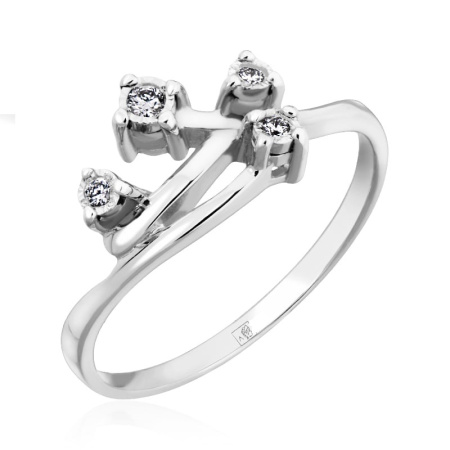 Серебряное кольцо с бриллиантами