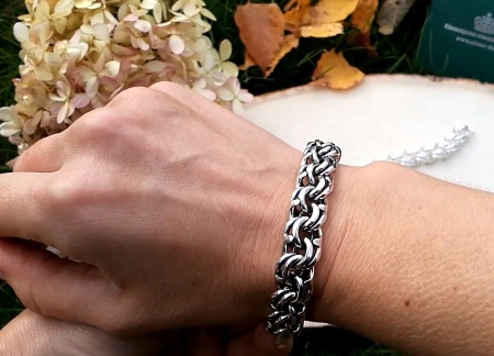 Браслет из серебра «Бисмарк» 11 мм