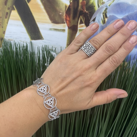 Браслет оберег из серебра «Лабиринт»